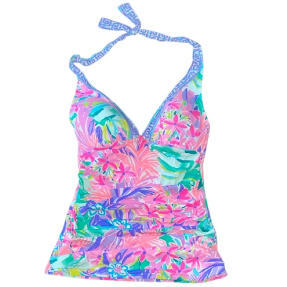 Lilly Pulitzer Bliss Halter Tankini in Pastel Pink Blue Floral - Picture 1 of 12